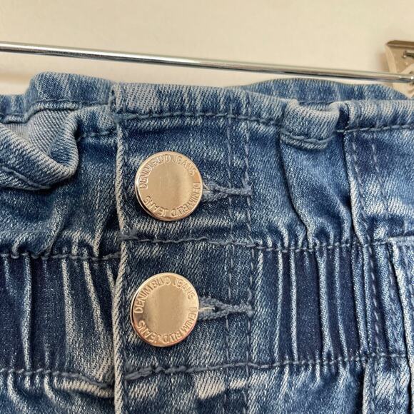 Denim Blvd Paper Bag
 Skirt Small Pockets Paper Bag Waist Mini Stretch Vacation - Picture 3 of 10